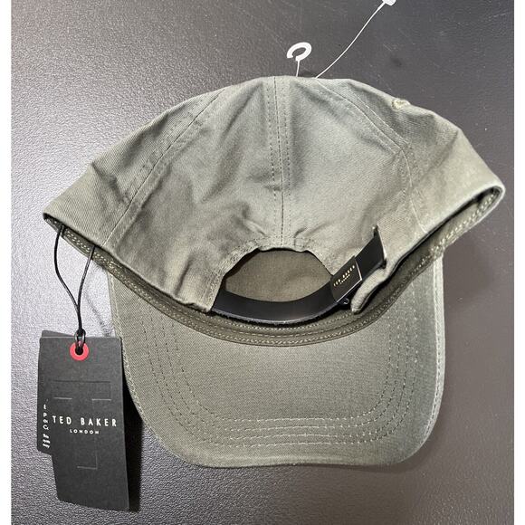 Ted Baker London Baseball Cap Khaki Green Cotton Hat Adult S/M Leather Strap NEW main image 8